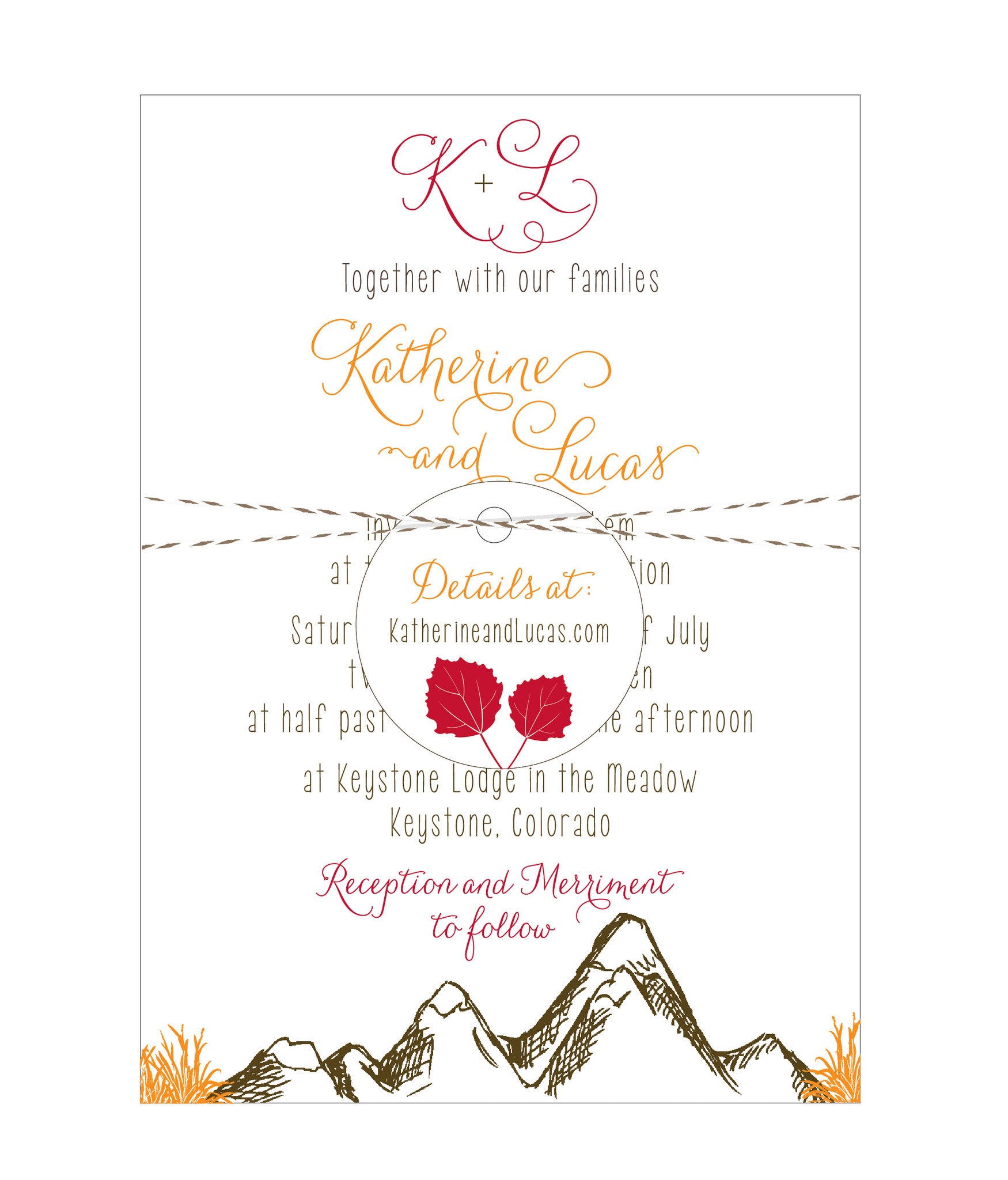 Mountain Alpine Trees and Aspen Leaves Wedding Invitation Collection - Idea Chíc