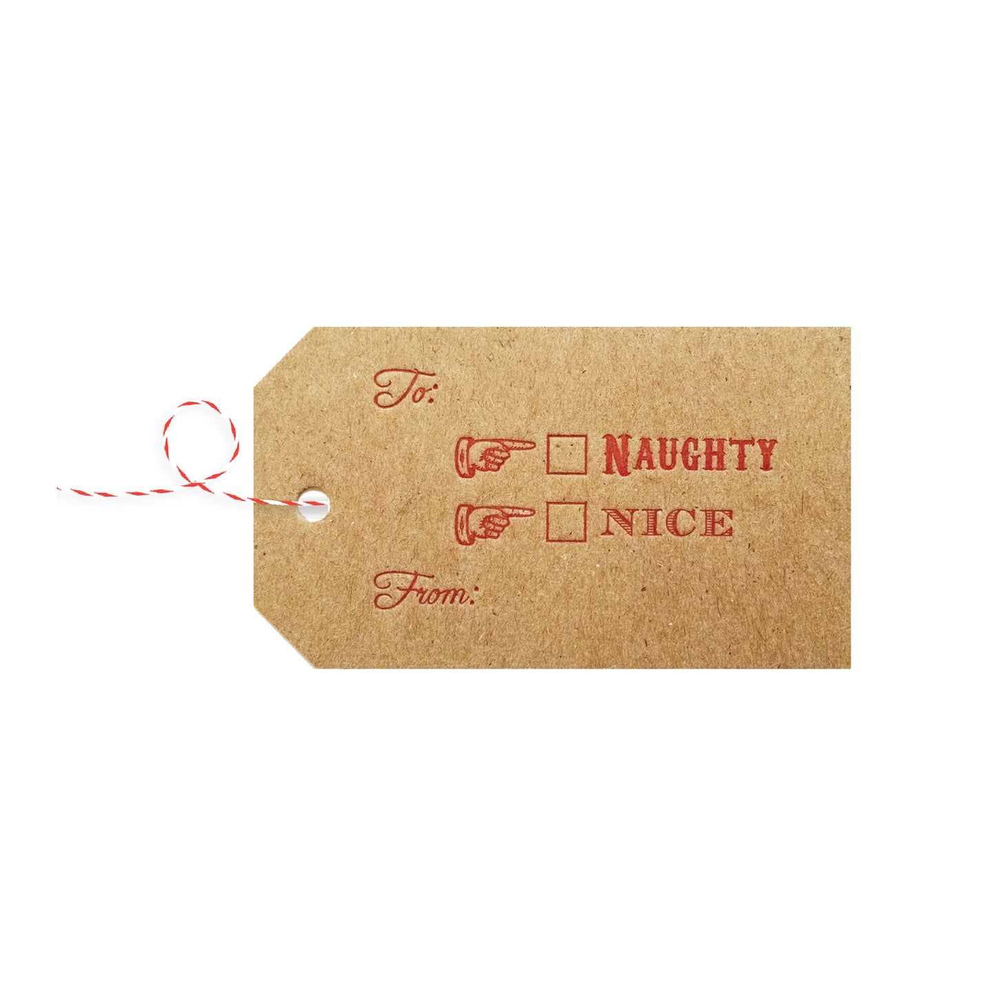 Naughty or Nice Letterpress Gift Tags - Pack of 4 - Idea Chíc