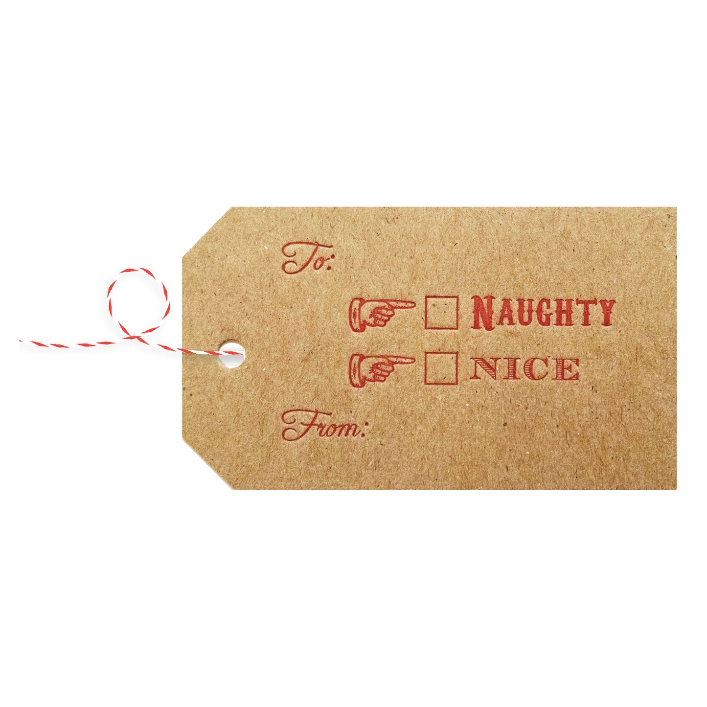 Naughty or Nice Letterpress Gift Tags - Pack of 4 - Idea Chíc