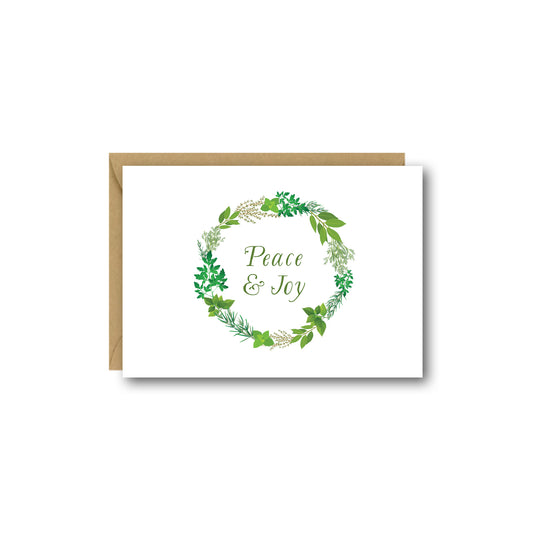 Enclosure Card - Peace and Joy Herb Wreath Holiday - 4 pack