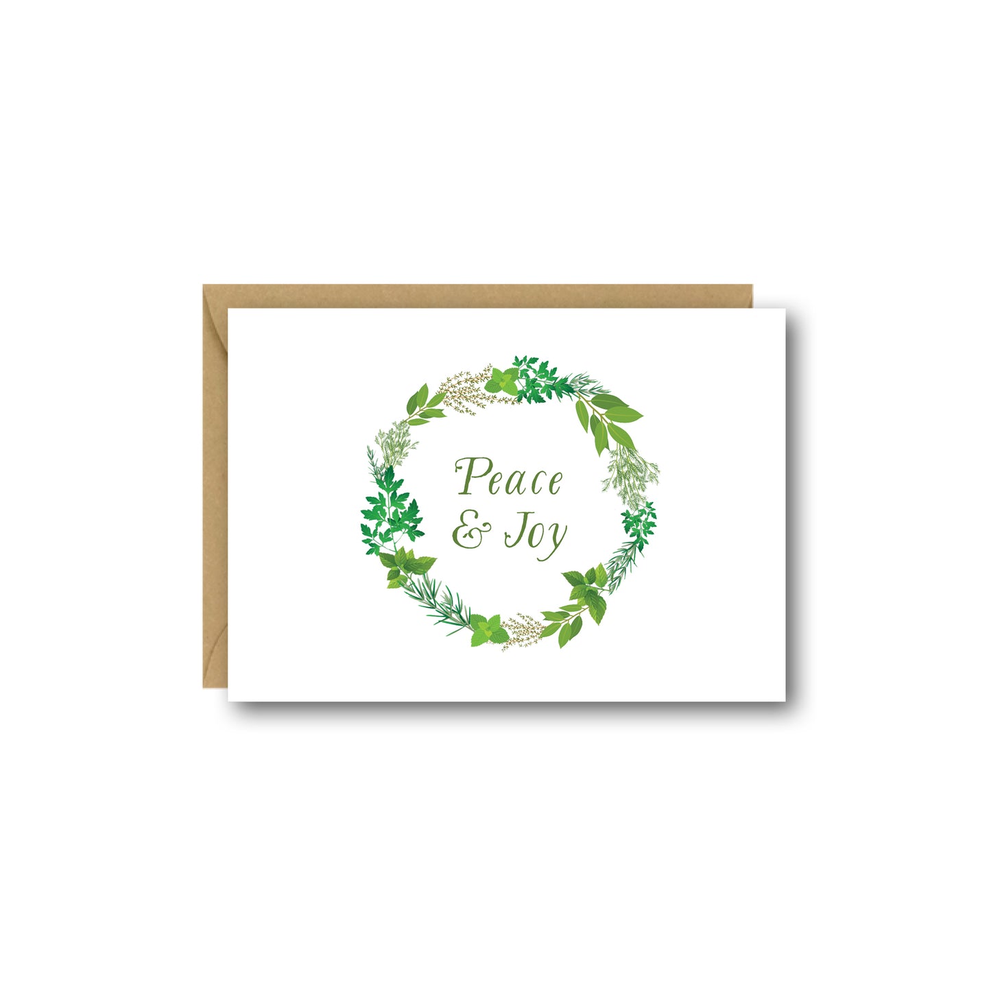 Tarjeta adjunta - Vacaciones con corona de hierbas de paz y alegría - Paquete de 4