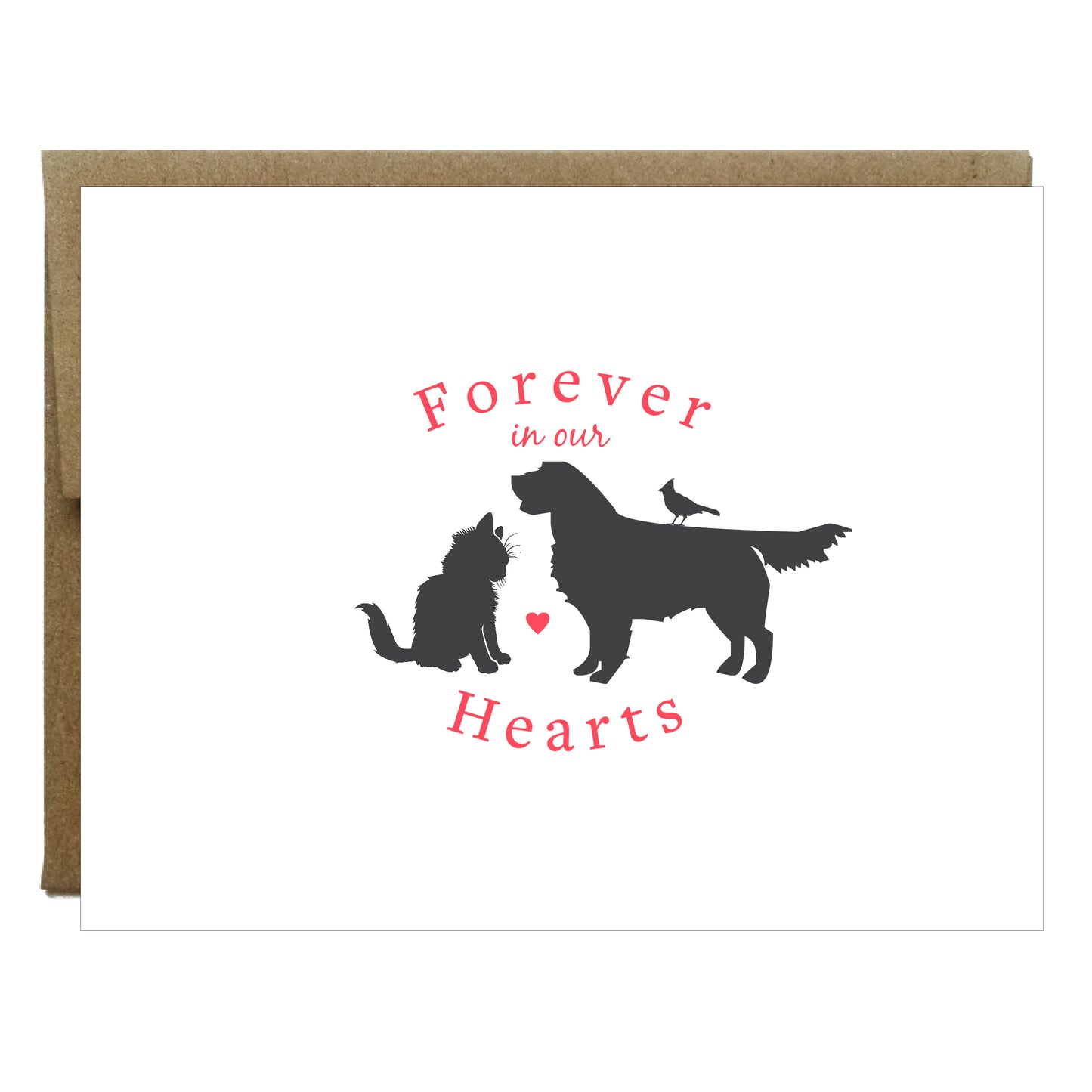 Pet Sympathy Forever in Our Hearts Greeting Card