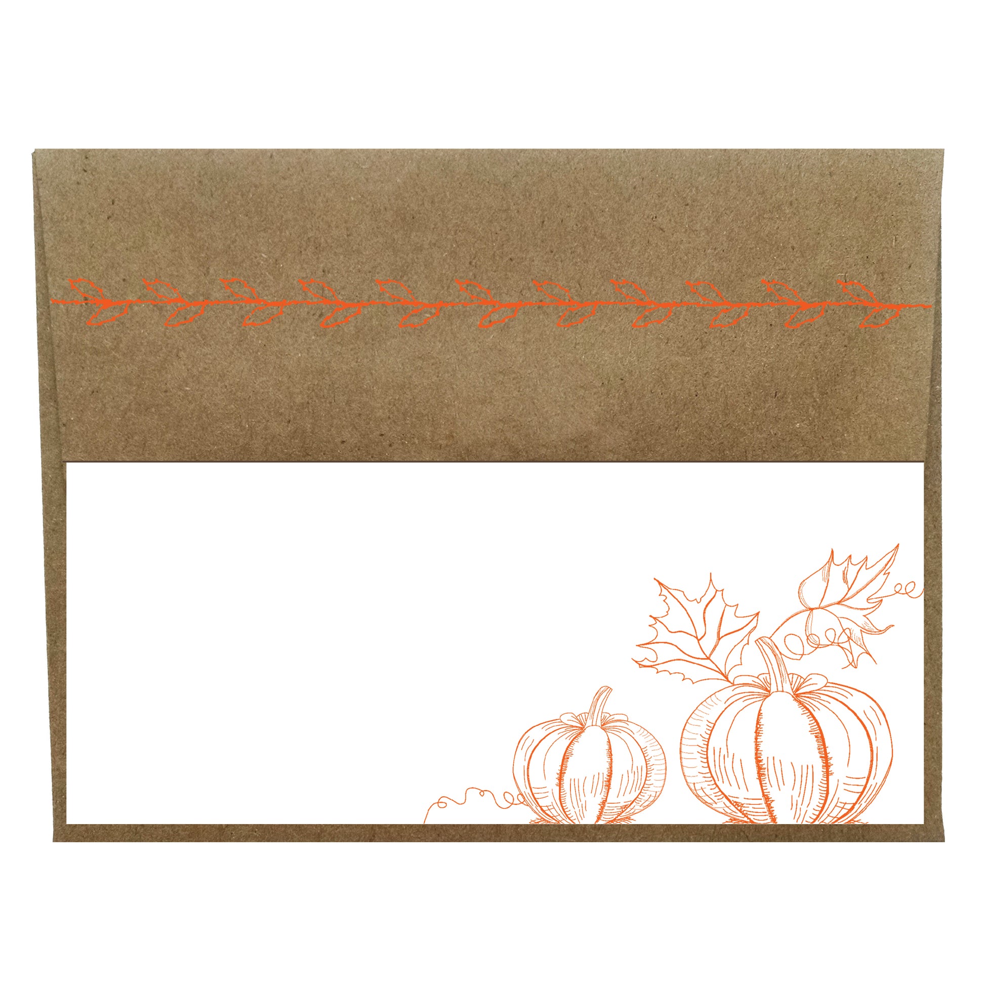 Orange Pumpkin Letterpress Card with Sewn Envelope - Idea Chíc