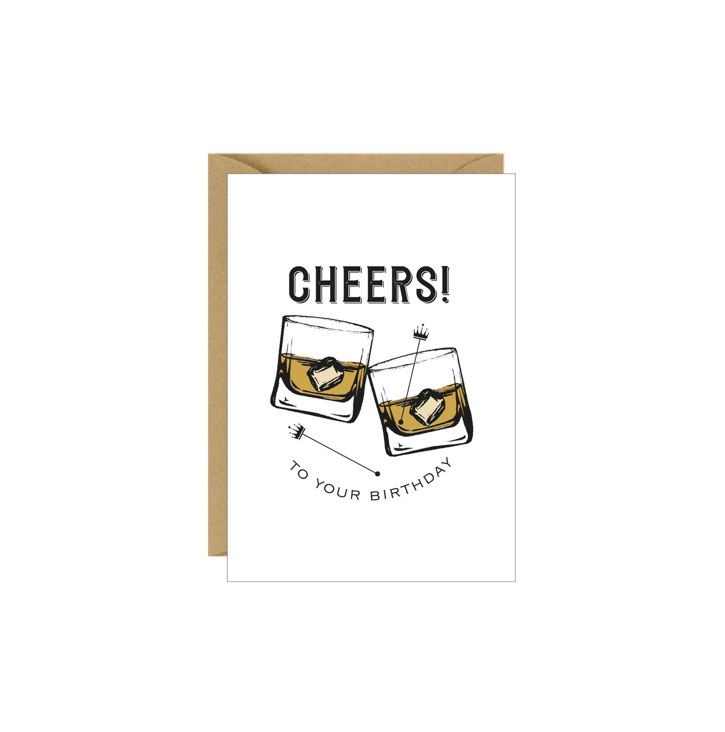 Enclosure Card - Rocks Glasses Birthday - 4 pack