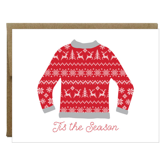 Christmas Sweater Tis the Season Holiday Greeting Card