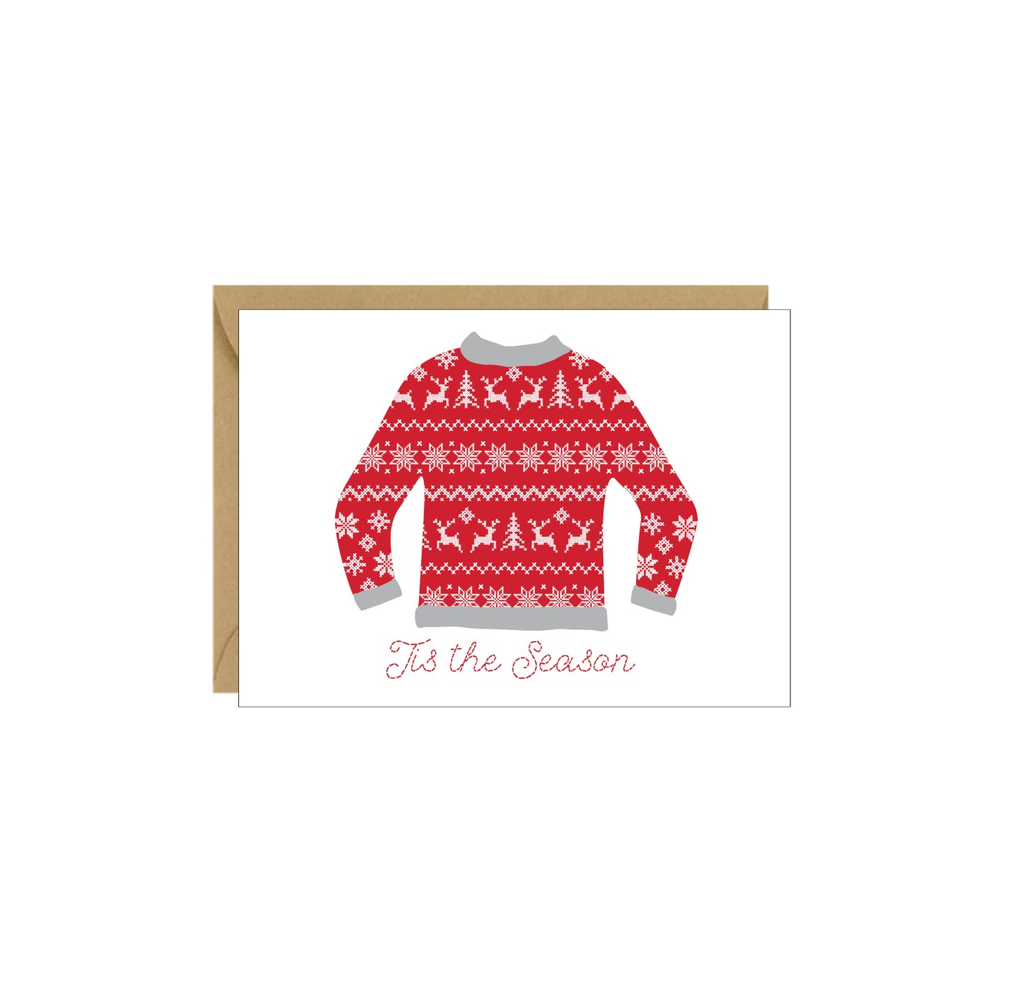 Christmas Sweater Tis the Season Holiday Enclosure Card - 4 pack