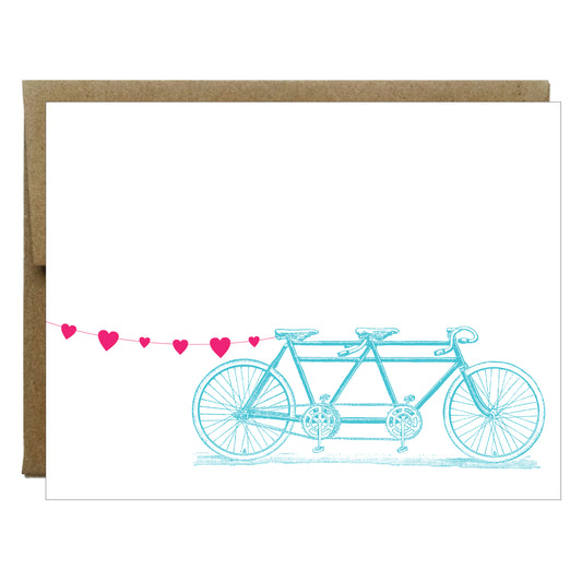 Tandem Bike with Heart Banner Card - Idea Chíc