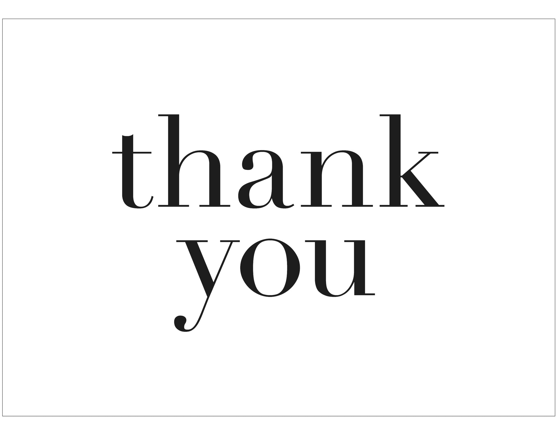 Modern Thank You Postcards | Black on White Paper - Set of 10 - Idea Chíc