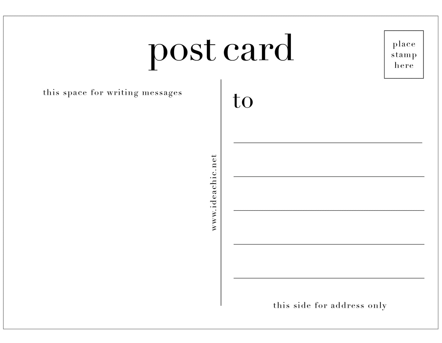 Modern Thank You Postcards | Black on White Paper - Set of 10 - Idea Chíc