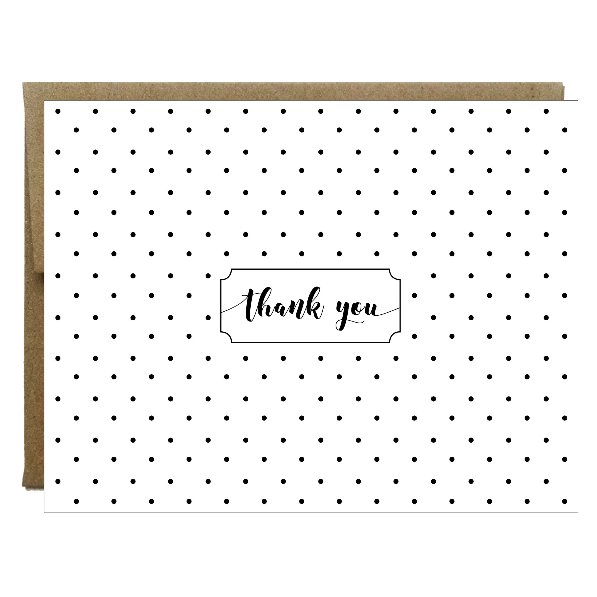 Polka Dot Thank You Greeting Card | Choose Navy Black or Blush - 8 pack - Idea Chíc