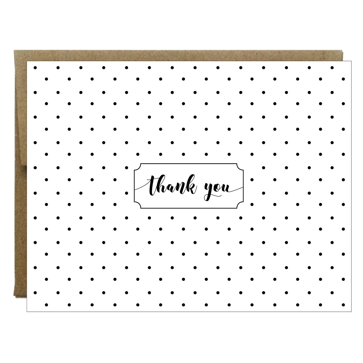 Polka Dot Thank You Greeting Card | Choose Navy Black or Blush - Idea Chíc