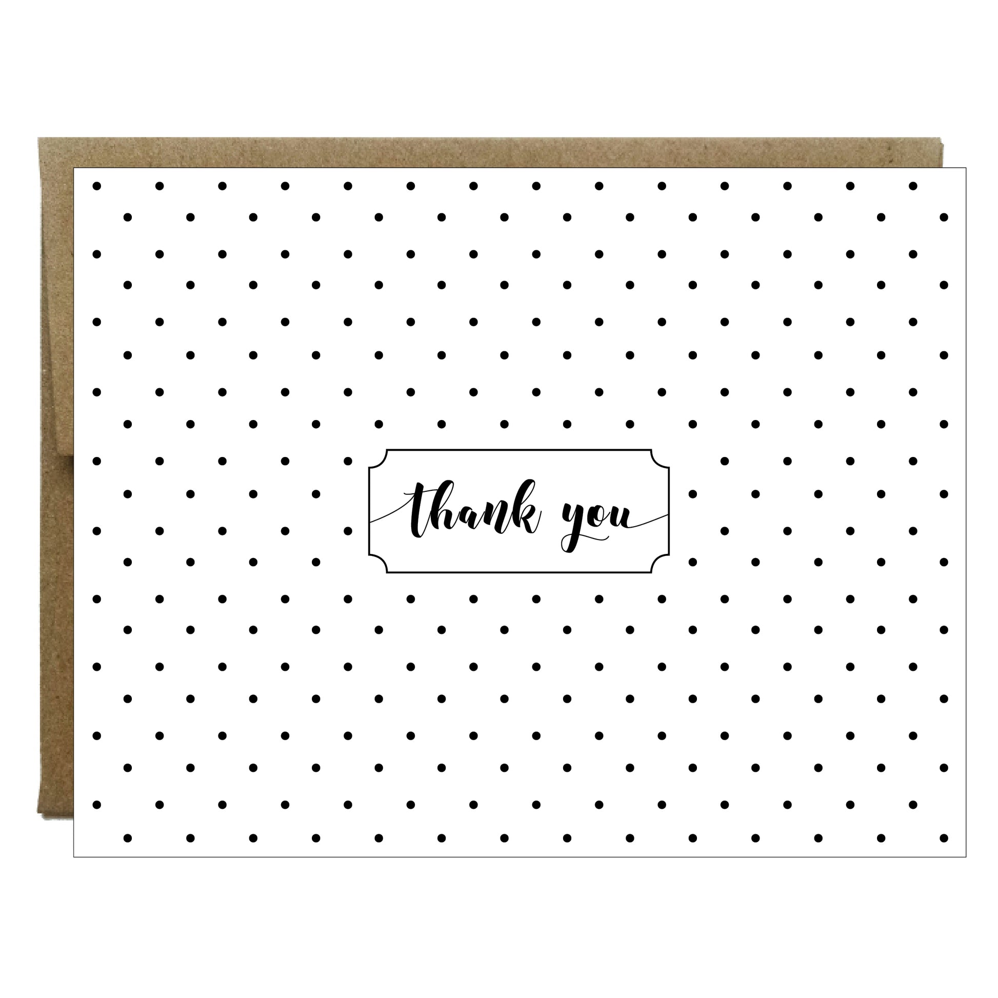 Polka Dot Thank You Greeting Card | Choose Navy Black or Blush - Idea Chíc