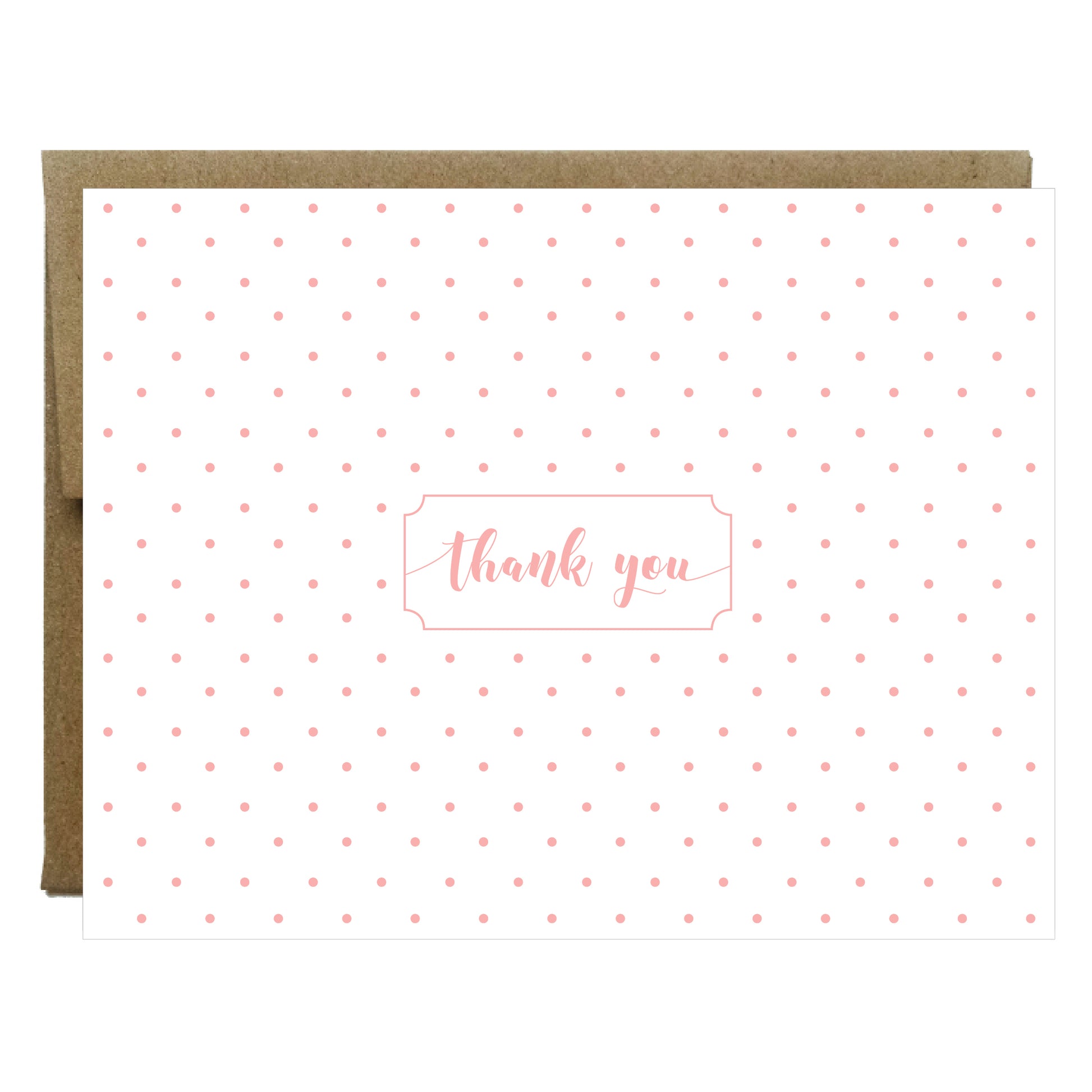 Polka Dot Thank You Greeting Card | Choose Navy Black or Blush - Idea Chíc