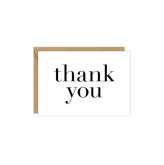 Enclosure Card - Modern Thank You Black on White - 4 pack