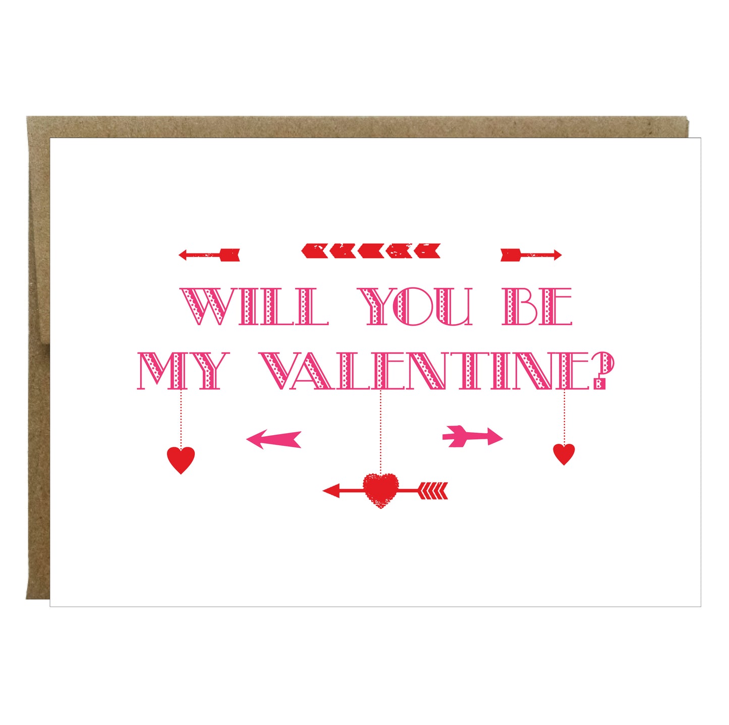 Will You Be My Valentine? Heart and Arrow Greeting Card - Idea Chíc