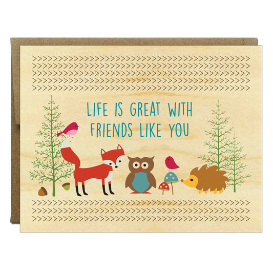 Friendship Wood Veneer Greeting Card - Idea Chíc