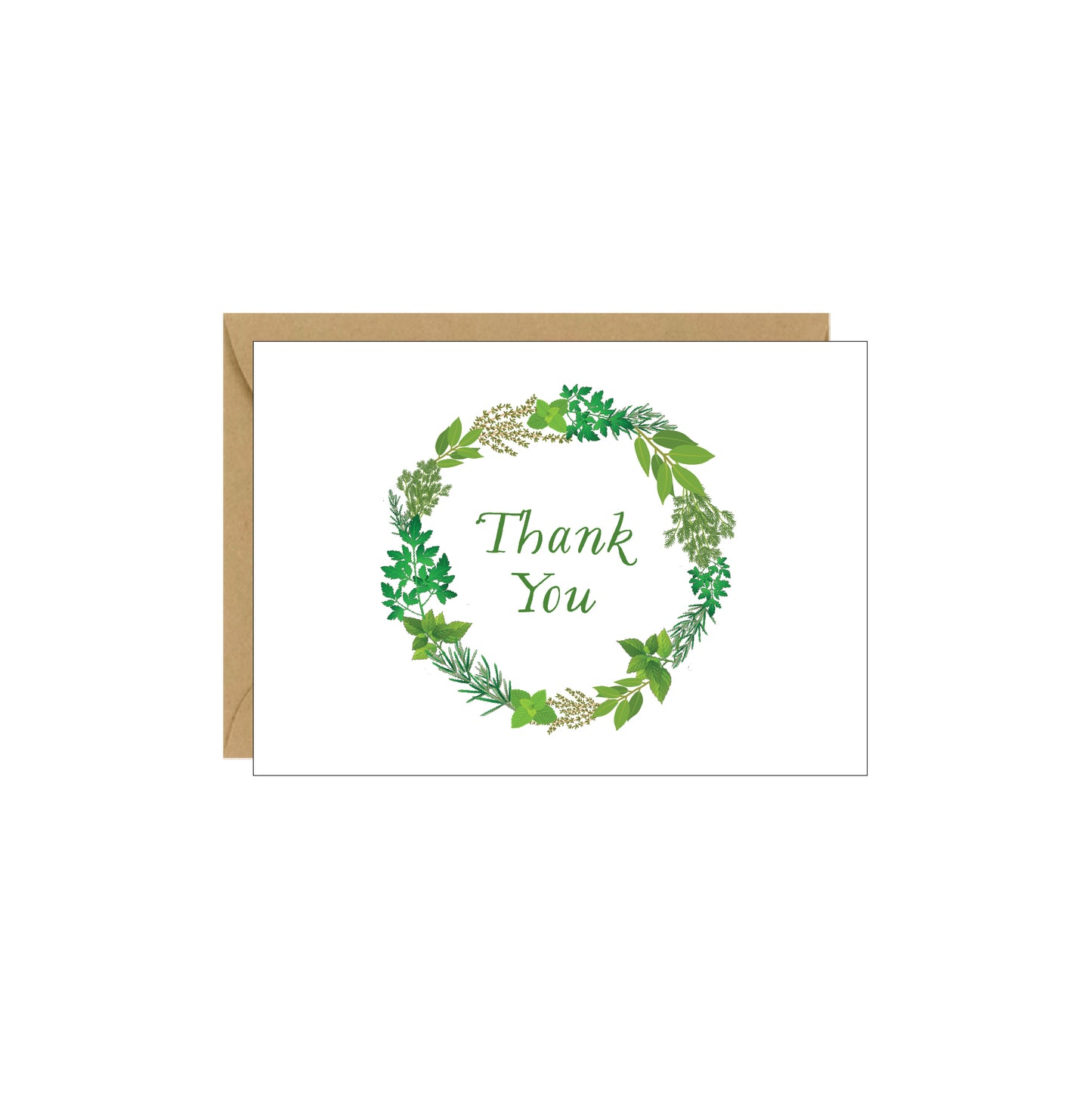 Enclosure Card - Herb Garden Wreath Thank You - 4 pack