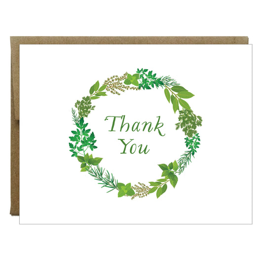 Herb Garden Wreath Thank You Card - Idea Chíc