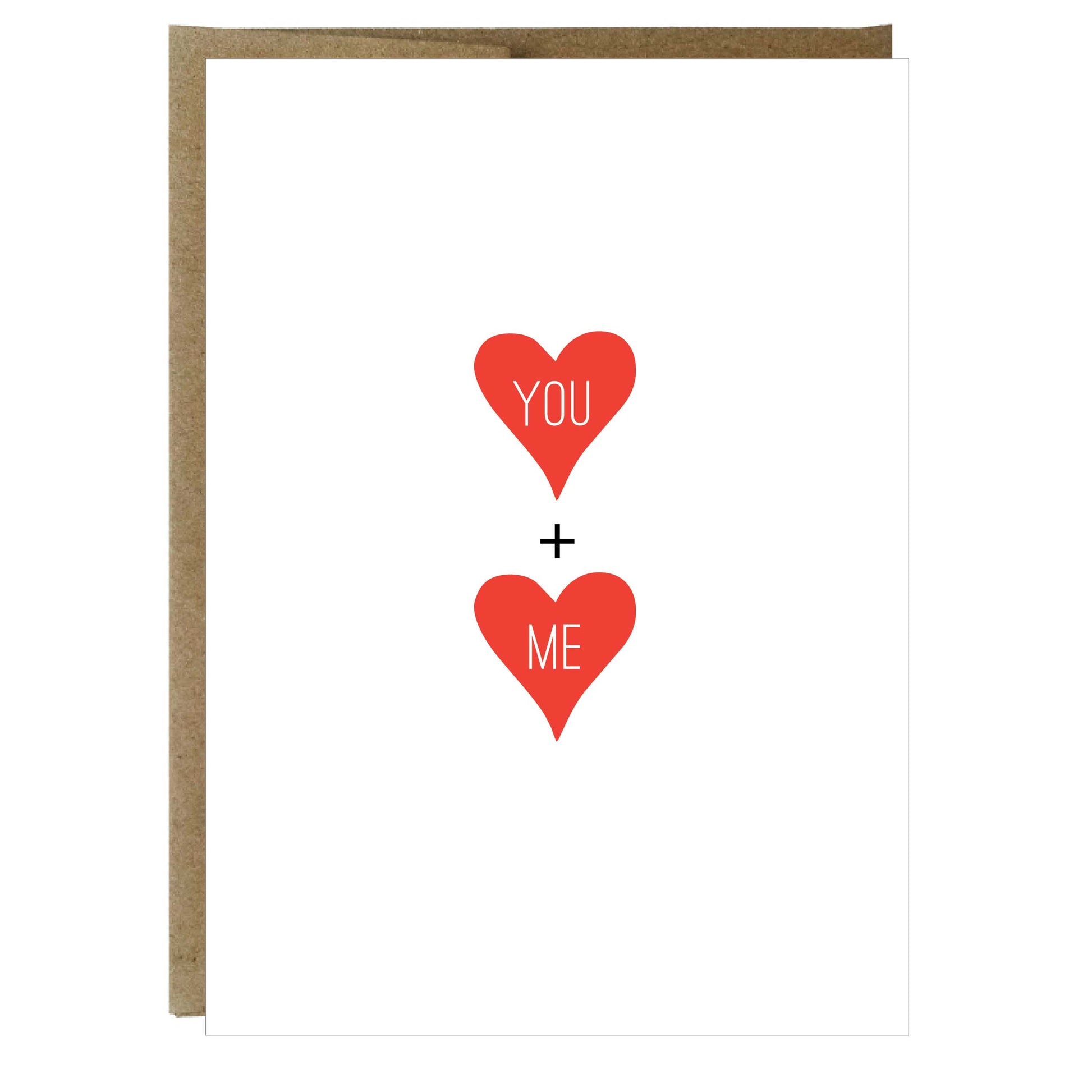 You + Me Hearts Letterpress Greeting Card - Idea Chíc